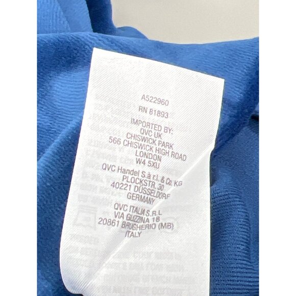 Denim and Co Regular Velour Split Banded V Neck Hi Low Tunic XS Cobalt Blue NEW - Picture 6 of 7